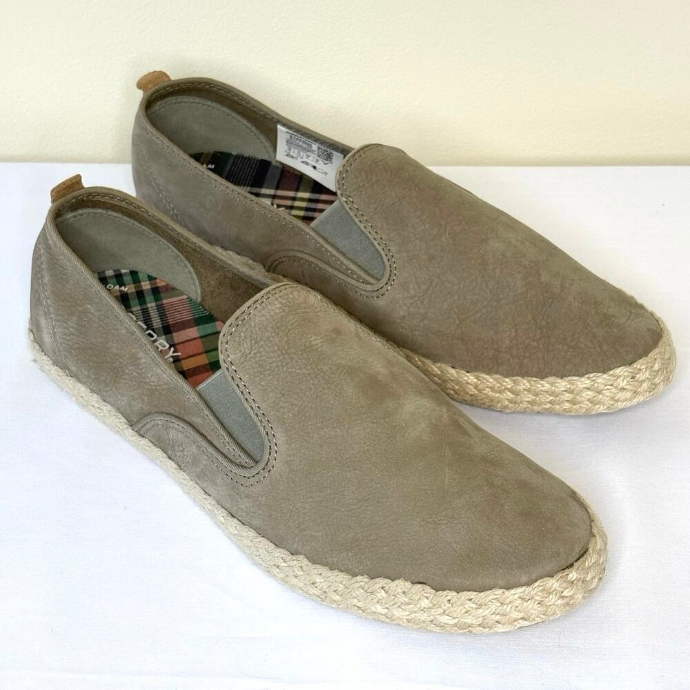 Sperry Sailor Twin Gore Jute Slip-On Shoes Women's 10 Sage Green NEW - Picture 4 of 9